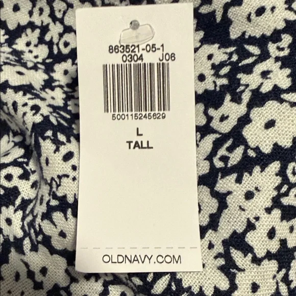 Old Navy Floral Linen-Blend Mini Dress in Navy and White - Picture 4 of 4